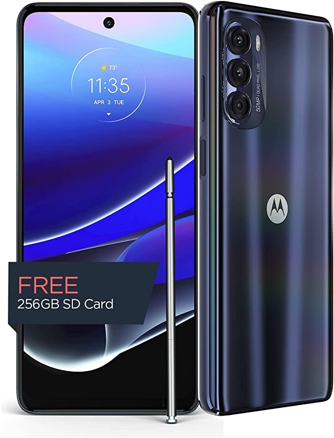 Motorola Motorola G Stylus 5G Smartphone | 2022 | Unlocked | US Version | 8/512GB | 50MP Camera | Steel Blue